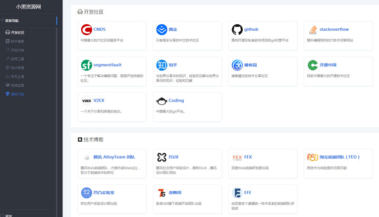 很有范的简约极客导航网站源码-七七博客